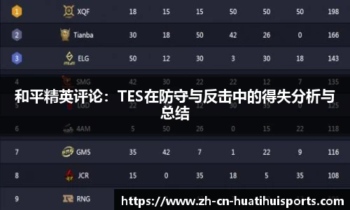 和平精英评论：TES在防守与反击中的得失分析与总结